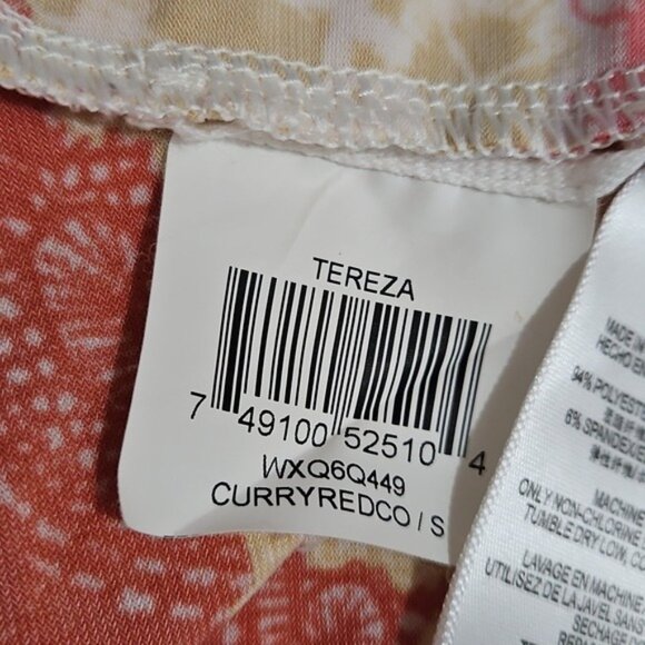 BCBGMaxAzria Faux Wrap Tereza Knee Length Short Sleeve Dress Small Colorful - Picture 9 of 11